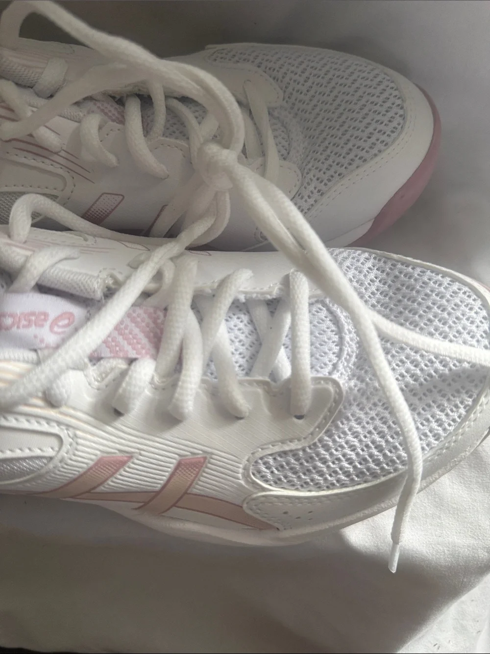 Asics Gel-Rocket 12 White and Light Pink Women's Athletic Sneakers - Picture 2 of 9